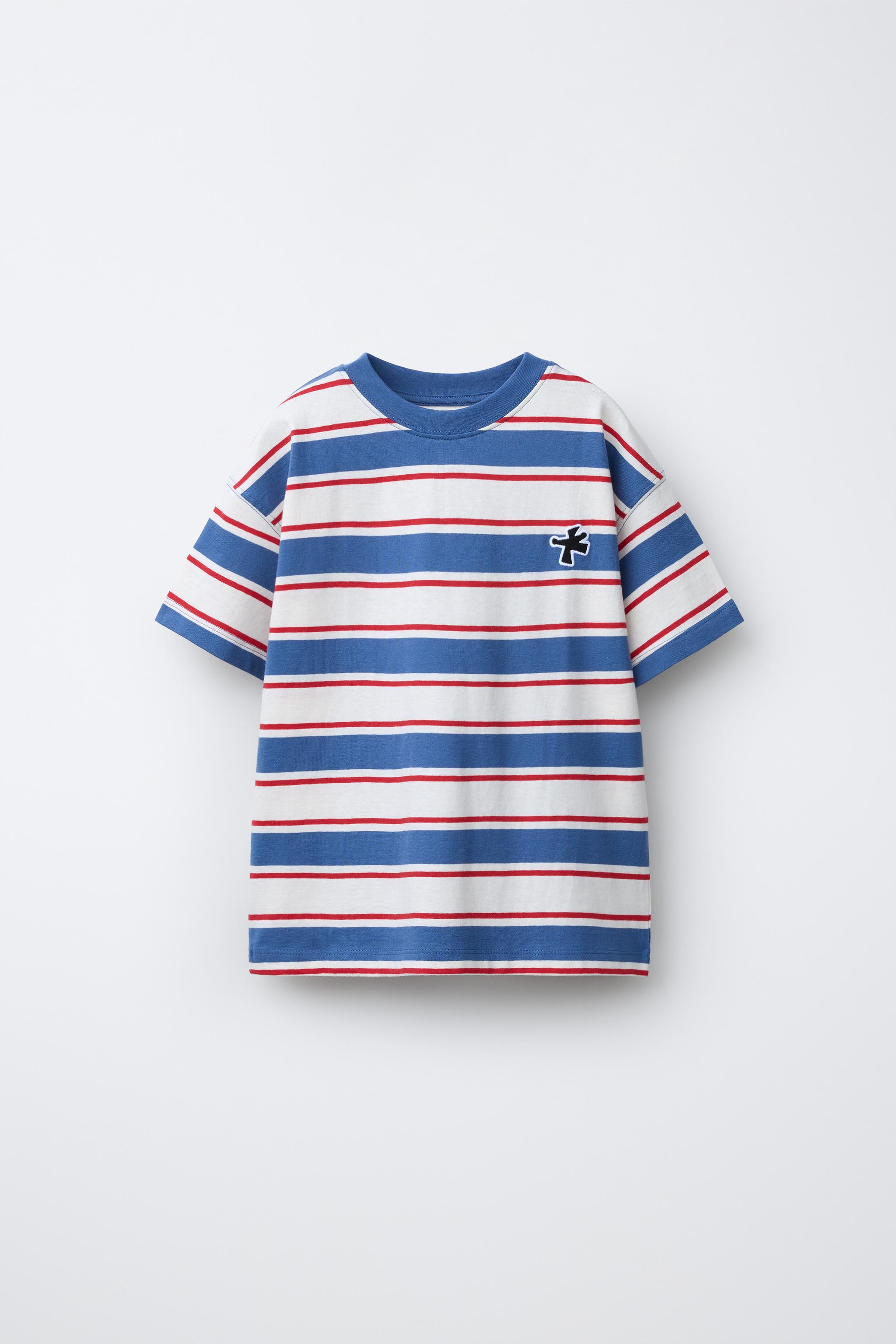 STRIPED LOGO PATCH T-SHIRT